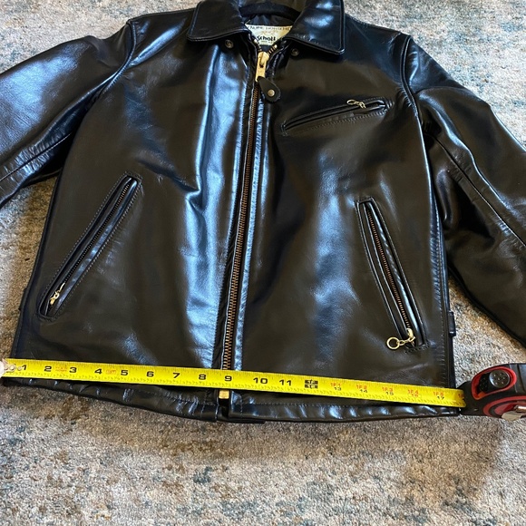 Schott NYC Classic Horsehide Black Racer Motorcycle Leather Jacket - Picture 14 of 16